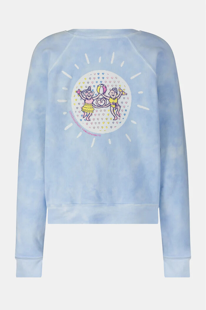 Pre-owned Roller Rabbit X Loveshackfancy Fun In The Sun Monkey Sweatshirt Blue M