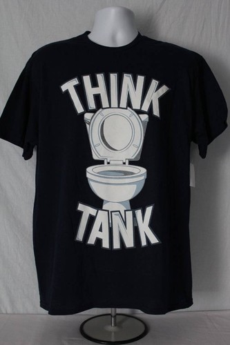 Pre-owned Delta Mens Think Tank Toilet T Shirt Size Small Graphic Tee Humor Funny Bathroom Joke In Blue