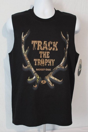 Pre-owned Mossy Oak Mens Tank Top  Muscle T Shirt Medium Deer Hunting Camo Graphic Tee In Black