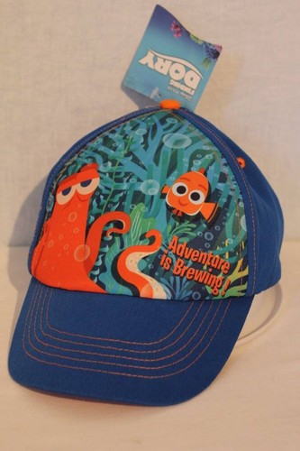 Pre-owned Disney Kids' Boys Baseball Cap Finding Dory Adjustable Hat Blue Nemo  Hank Octopus