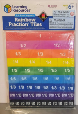 Learning Resources Magnetic Rainbow Fraction Foam Tiles 51 pieces