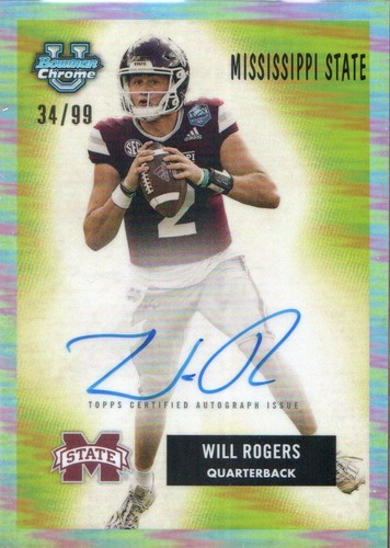 2023 Bowman University Chrome Will Rogers #55B-WR