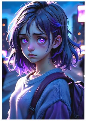 ANIME GIRL Custom (1/1) ACEO Novelty Collectable ART Trading Card * ATC
