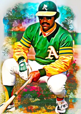 Reggie Jackson/ Oakland Athletics   4/5 Art Print Card By.Marci