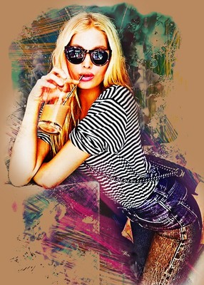 Elsa Jean Superstar Diva   1/25  ACEO Art Print Card  By.Marci