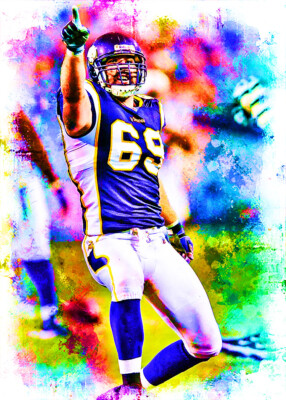 Jared Allen Minnesota Vikings 1/5 Fine Art Print Card By:Q Pose 2 ''Glossy''