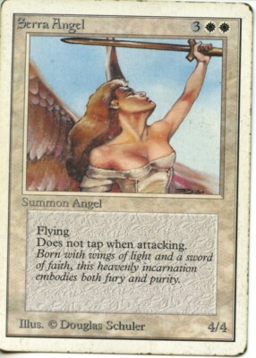1x Serra Angel, HP, Unlimited (2ED), Magic: the Gathering, MtG