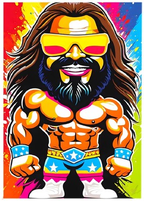 MACHO MAN - RANDY SAVAGE * Custom Fun Novelty WRESTLER ART CARD * ATC