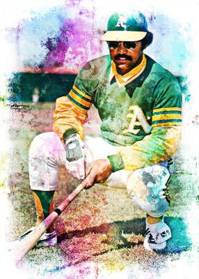 Reggie Jackson Yankees / Athletics Baseball  5/5 Fine Art Print Card By:Q Pose 3