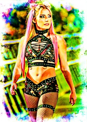 Alexa Bliss Wrestling Model Celebrity 1/25 ACEO Fine Art Print By:Q