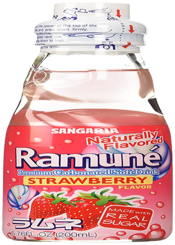 Ramune Marble Soft Drink Strawberry Flavor 6 Pack