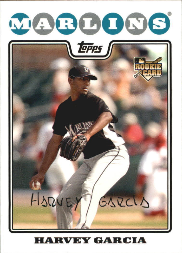 2008 Topps #492 Harvey Garcia Miami Marlins Rookie Card. rookie card picture