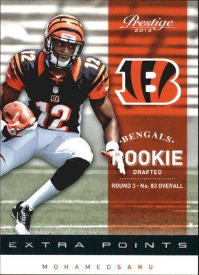 2012 Prestige Extra Points Blue Bengals Football Card #273 Mohamed Sanu/999