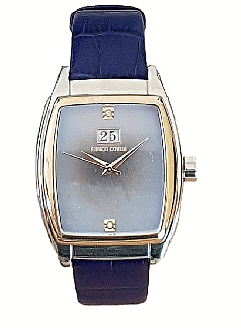 Orologio Da Polso Enrico Coveri EC351-04 Pelle Blu Cassa in Acciaio Quarzo Baf