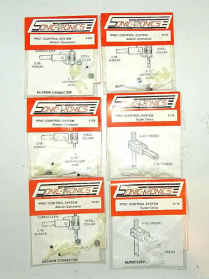 Sonic-Tronics 120 Aileron Connectors & 115 Super Clevis | 6 Packages
