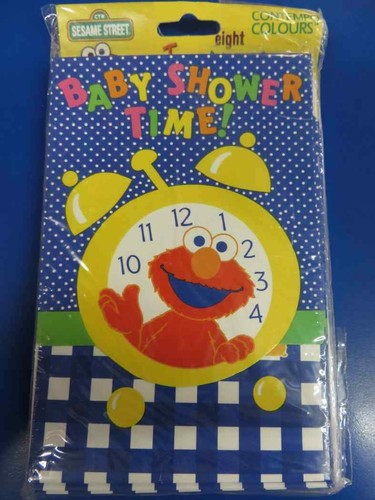 RARE Sesame Street Baby Shower Elmo Baby Shower Party Invitations w/Envelopes