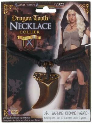 Dragon Tooth Necklace Medieval Fantasy Adult Costume Accessories Halloween