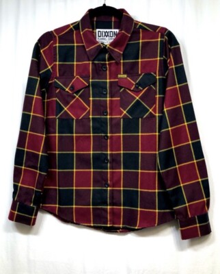 Dixxon Flannel Plaid Red Yellow Black Form and Function Button Shirt Small
