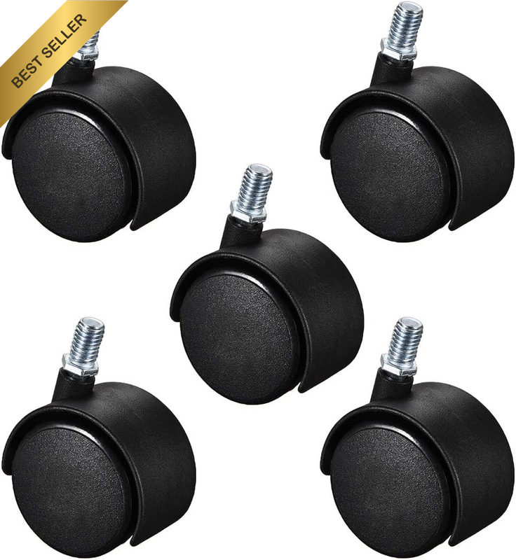 Furniture Casters 2 Inch Nylon 3/8" Screw Diameter 5/8" Length Threaded Stem Swi