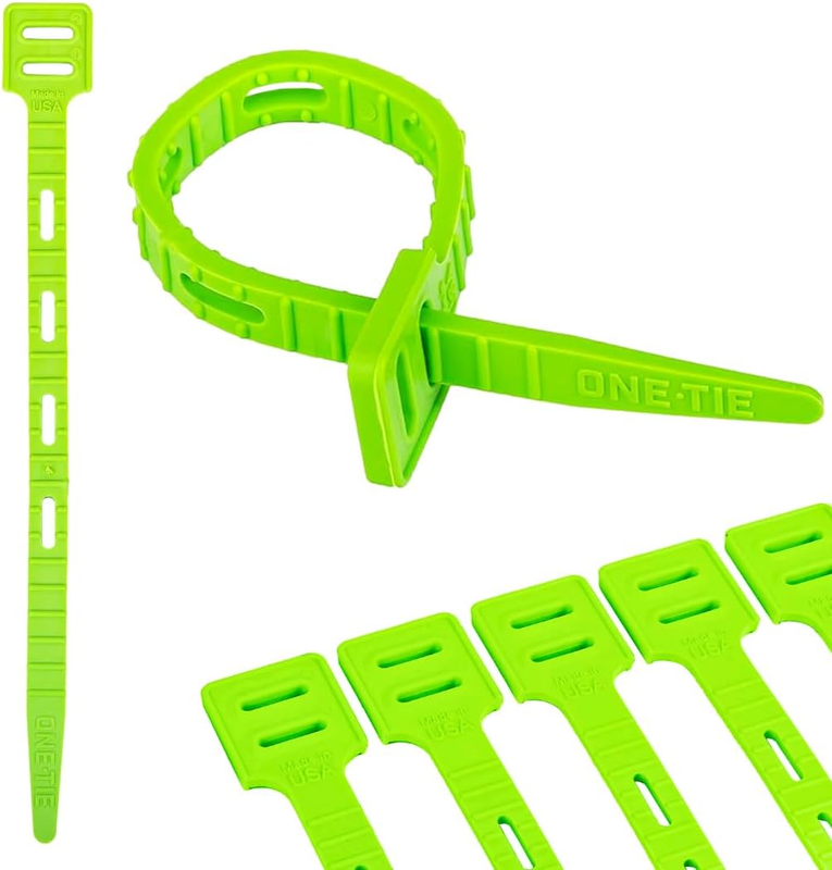 ONE TIE 8-Inch Reusable Zip Ties - Cable Management & Cord Organizer Zip Ties fo