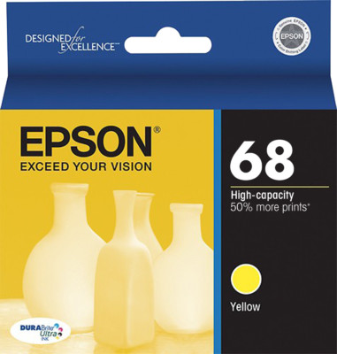 GENUINE Epson 68 T0684 Yellow Ink for WorkForce 610 615 600 1100 315 500 30 310 