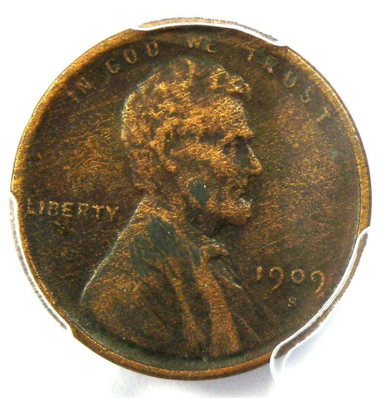 1909-S VDB Lincoln Wheat Cent 1C Penny - PCGS XF