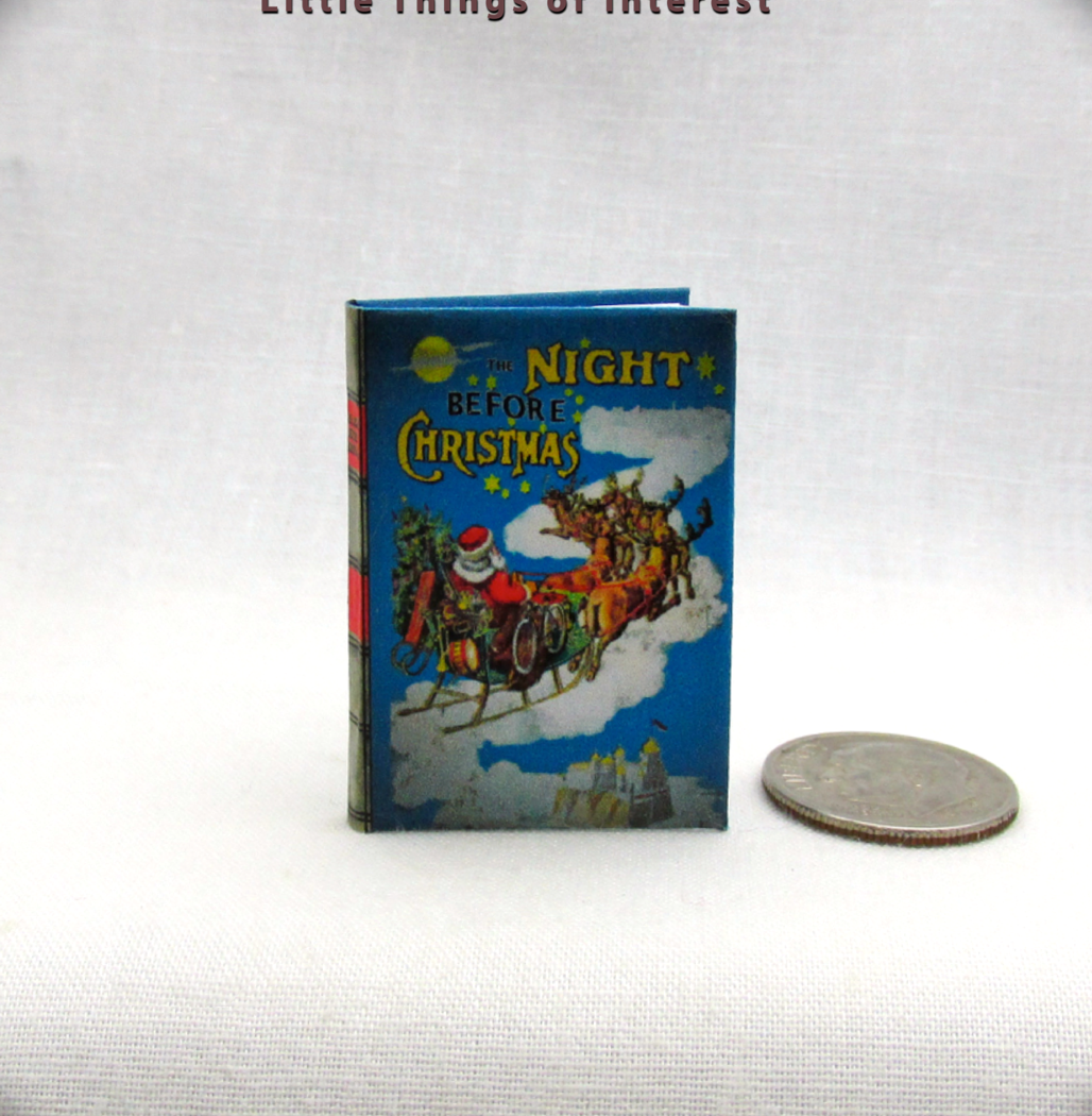 1:6 Scale The NIGHT BEFORE CHRISTMAS Readable Illustrated Miniature Book
