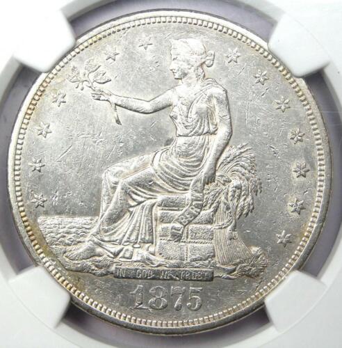 1875-CC Trade Silver Dollar T$1 - Certified NGC Uncirculated Details (MS UNC)