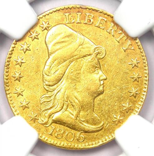 1806/4 Bust Gold Quarter Eagle $2.50 Coin - Certified NGC AU Details - RARE!