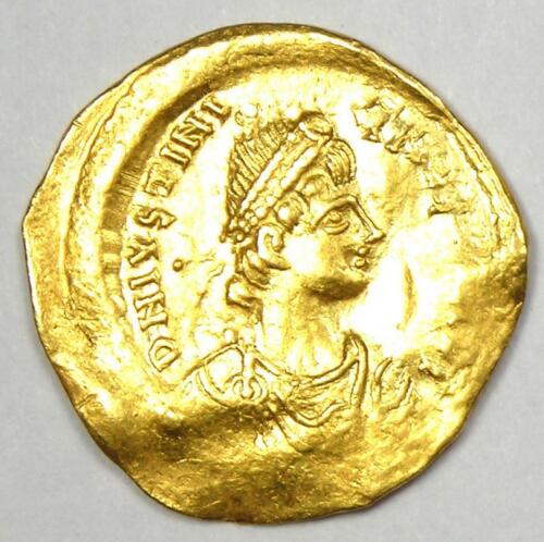 Justinian I AV Tremissis Gold Byzantine Coin 527-565 AD - Good XF / AU