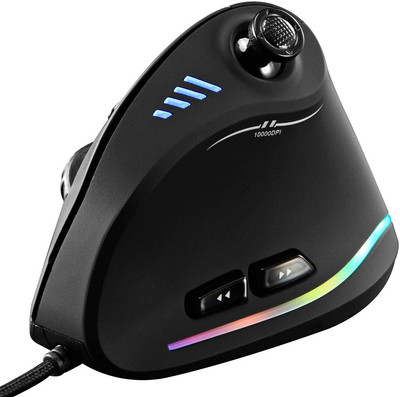 ZLOT Vertical Gaming Mouse,Wired RGB Ergonomic USB Joystick Programmable Laser G