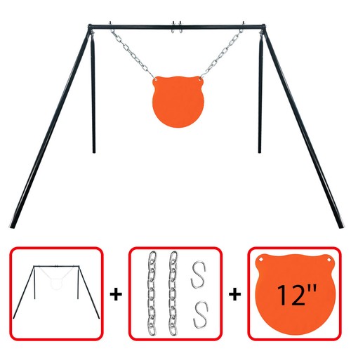Highwild AR500 Steel Shooting Target Stand System(Stand,Mounting Kit & 12" Gong)