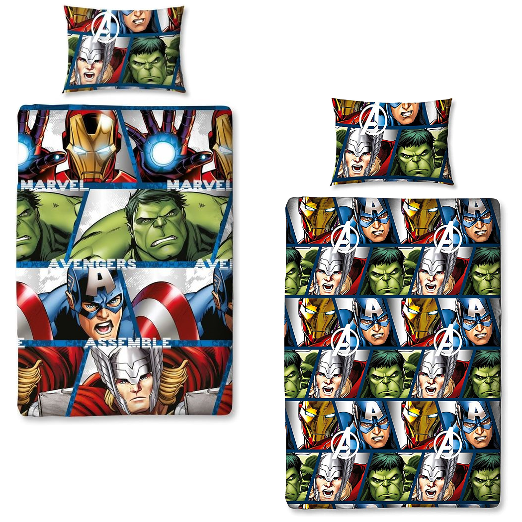 Marvel Avengers Duvet Set Single Bed Shield Reversible Cover