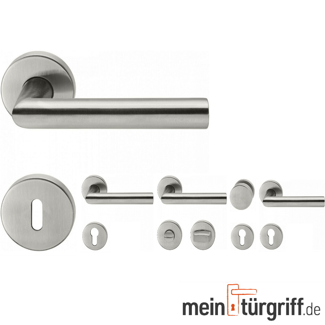 Hermat Türdrücker L-Form BB PZ WC WE Basic02 Edelstahl Türgriff Drückergarnitur 