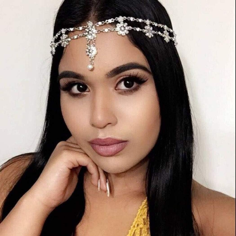 Bridal Wedding Head Chain Bohemian Rhinestone Headpiece Accessories Vintage Pear