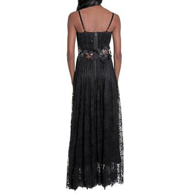 Pre-owned Mandalay Belted Lace Gown In Black
