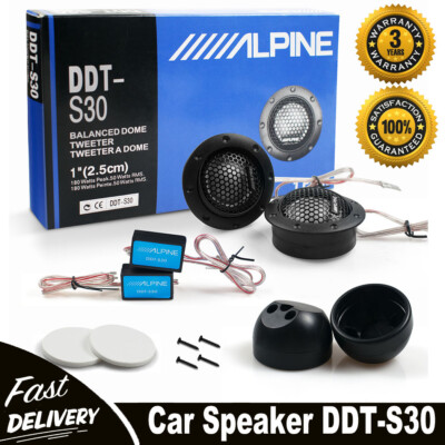 Pair Alpine DDT-S30 360W 2.5CM 1'' Soft Dome Balanced Car Audio Speakers Tweeters