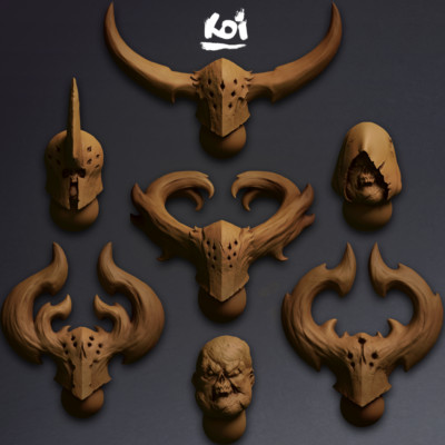 Plaguebearers of Decay - Miniature heads Bundle 42mm chaos Nurgle Bits Warhammer