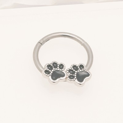 1PC 16G Cat Claw Nose Ring Stainless Steel Paw Nose Piercing Jewelry