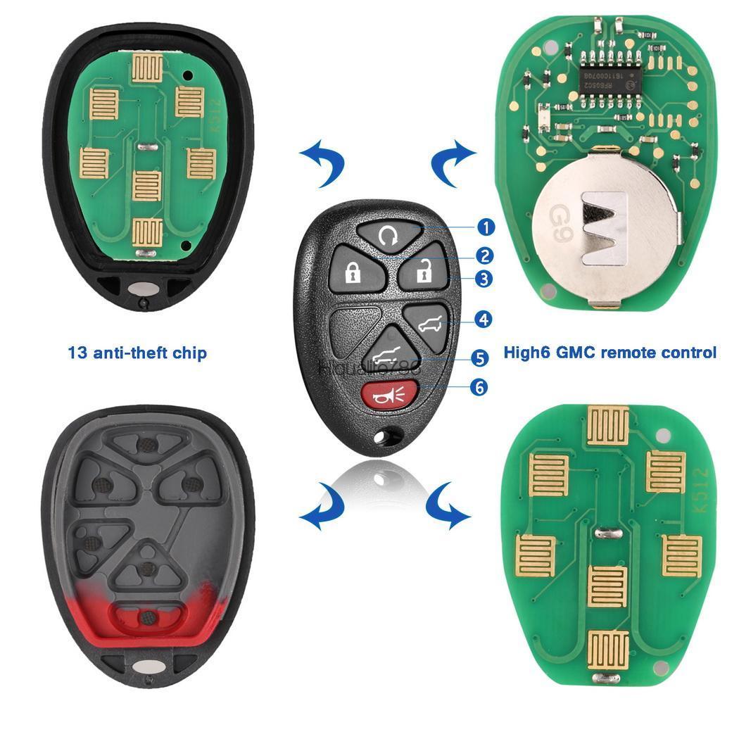 2 Replacement Remote Car Key Fob 6b Set for 2007-2012 HE8Y 03