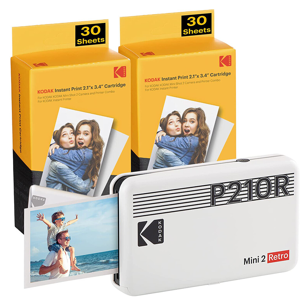 Kodak Mini 2 Retro P210R Portable Photo Printer+60 Sheets