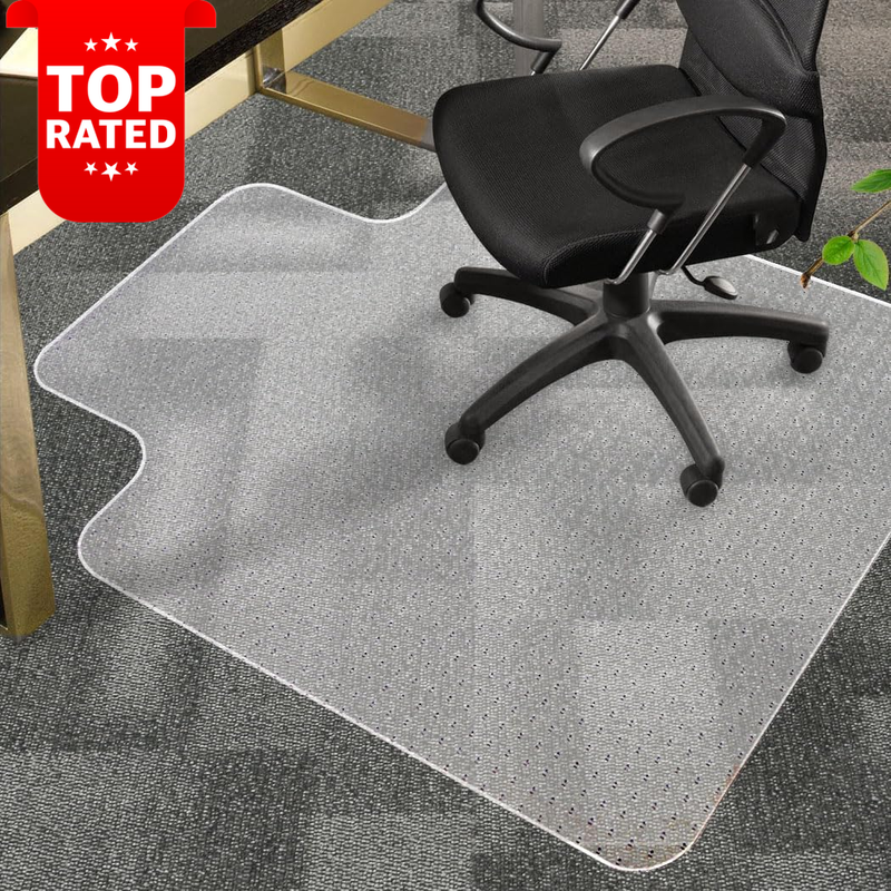 Clear Office Chair Mat 120x90cm Anti-Slip PVC Carpet Protector for Gaming Desk