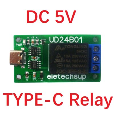 UD24B01 TYPE-C USB 1CH UART Relay PC Switch  for Arduno for MEGA Raspberry PI