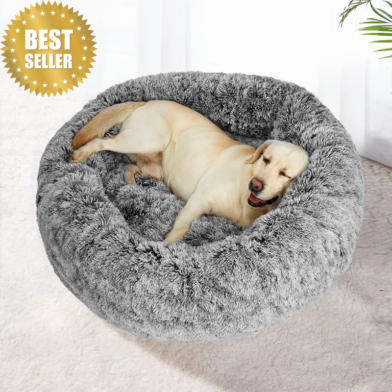 Pet Beds Dog Cat Soft Warm Kennel round Calming Nest Cave, XL Size Washable Dog 