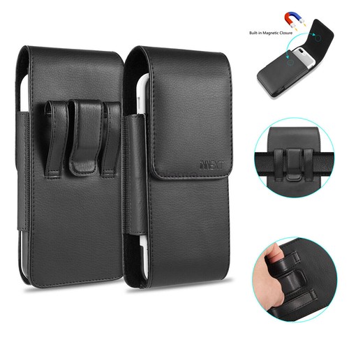 Leather hones Vertical Pouch Belt Clip Loop Holster OtterBox Cover Case