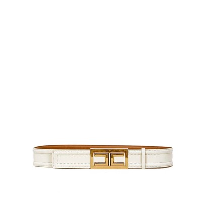 

Женский пояс Elisabetta Franchi Butter с пряжкой-логотипом, Цвет слоновой кости
