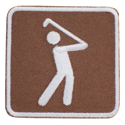 Golfing Applique Patch - Golf Park Sign Recreational Activity 2" (Iron on)