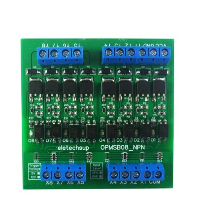 8CH 12-24V PNP Output NPN Digital Logic Convert 5A MOS Solid Signal Amplifier