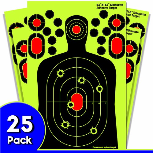 Highwild Adhesive Splatter Targets | Silhouette Reactive Shooting Target-25 Pack