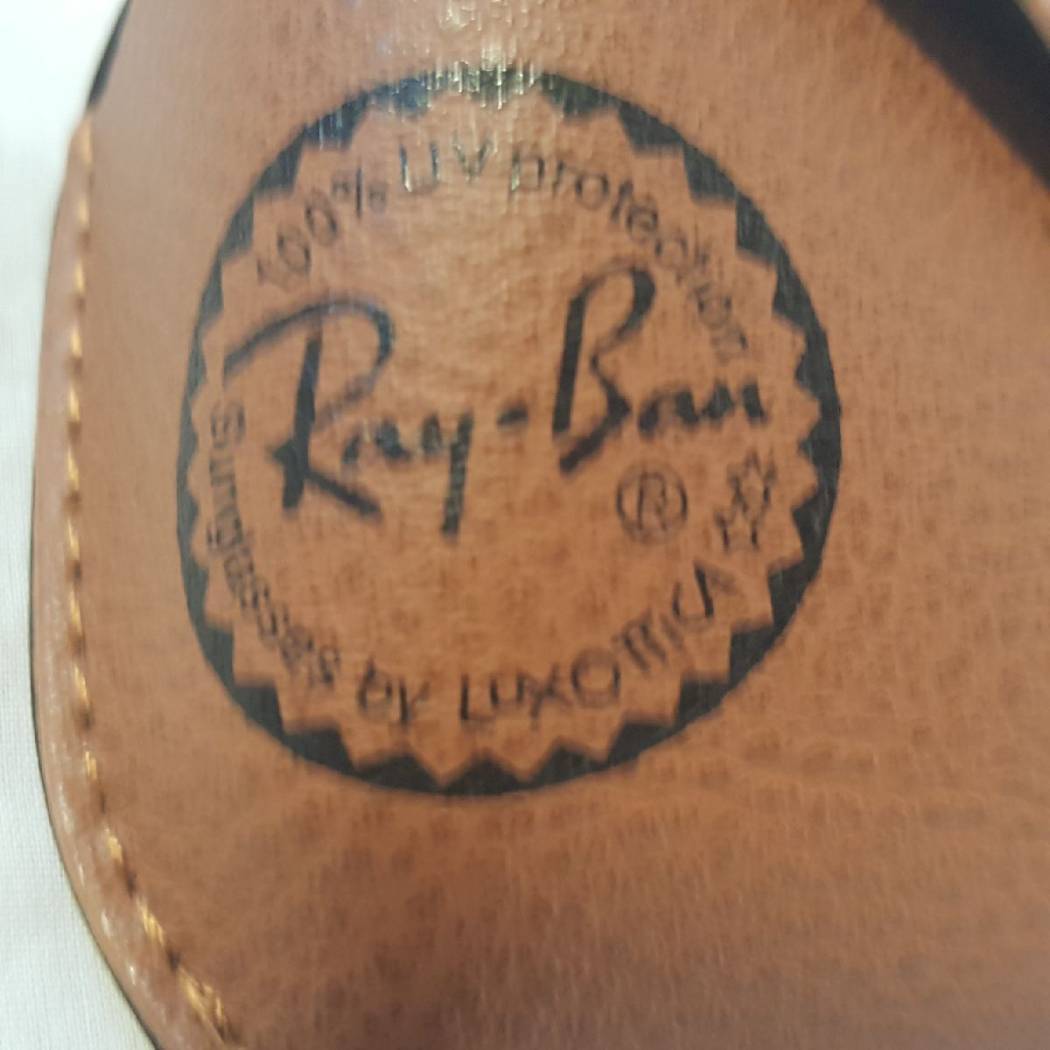 RAY BAN Tan Brown Leather Case for Aviator Sunglasses Snap Travel